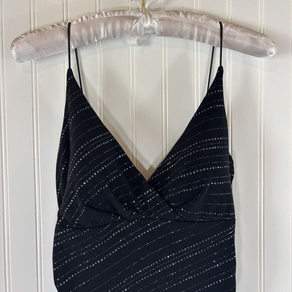 Vintage City Triangles Womens Y2K Babydoll Maxi Dress Size M Hoco Formal Glitter - Picture 3 of 14